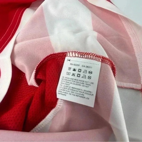 PUMA Men’s Small Red White Hoop Soccer Shirt – Striped Athletic Jersey NWT - Picture 9 of 9